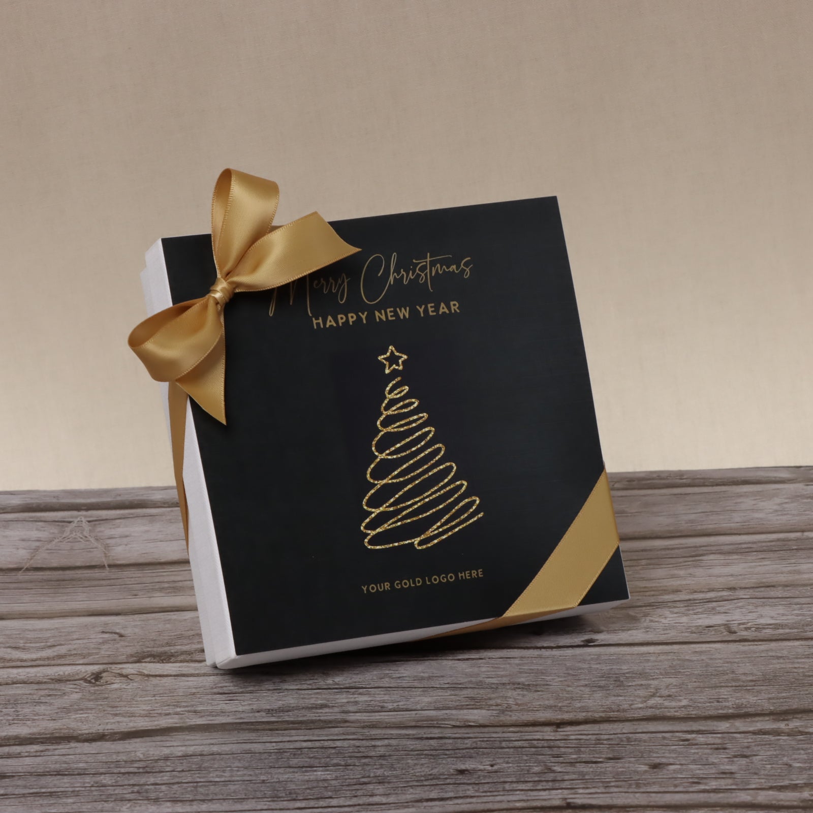 Season's greetings , Merry christmas & happy new year designed premium chocolate 9-piece hard box