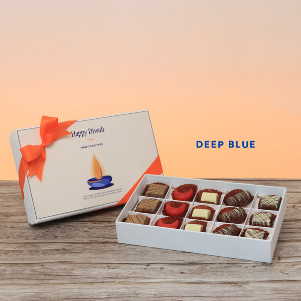 Set of 4 corporate customized diwali candle designed premium chocolate 15P hard box