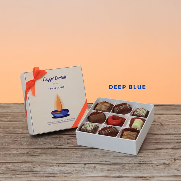 Set of 5 corporate customized diwali candle designed premium chocolate 9P hard box