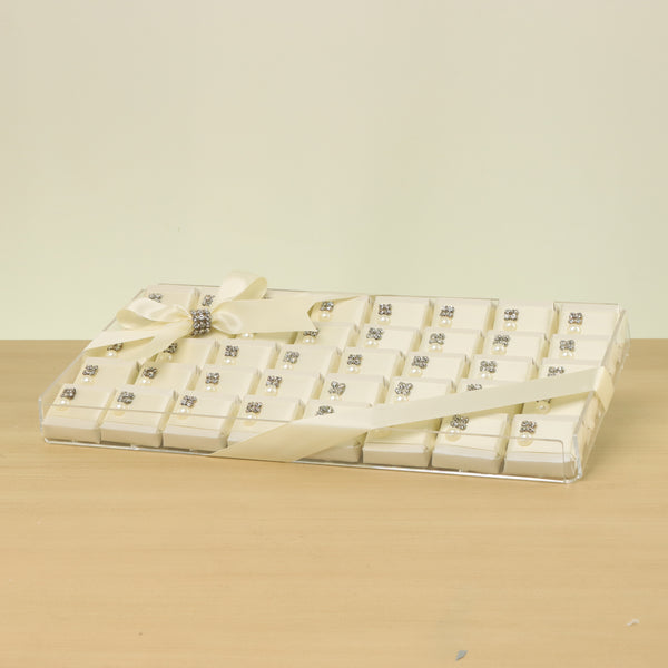 Bridal pearl decorated chocolate acrylic tray