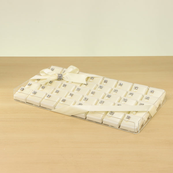 Bridal pearl decorated chocolate acrylic tray