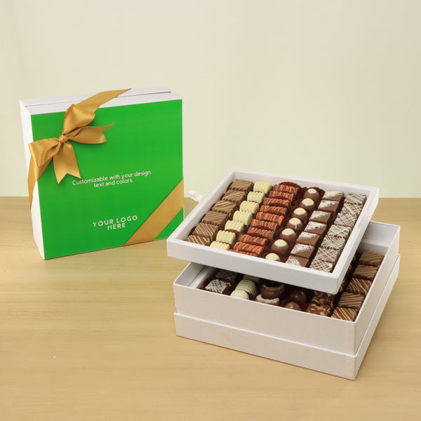 Corporate customized premium chocolate 2-layer hard box