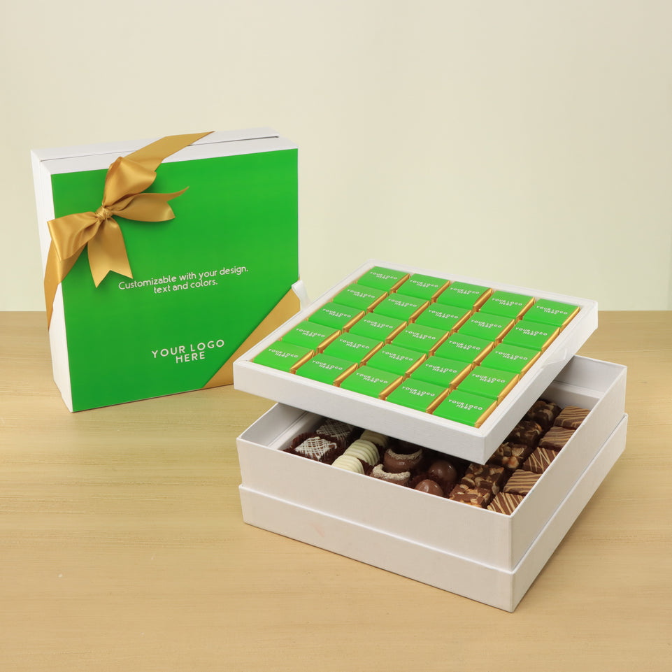 Corporate customized premium chocolate 2-layer hard box