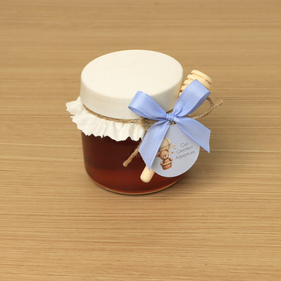 Set of 20 Baby boy teddy theme design honey jar