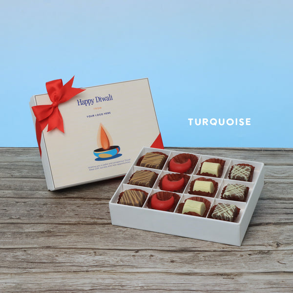 Set of 5 corporate customized diwali candle designed premium chocolate 12P hard box