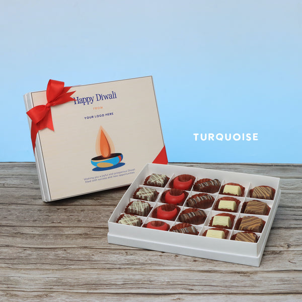 Set of 3 corporate customized diwali candle designed premium chocolate 20P hard box