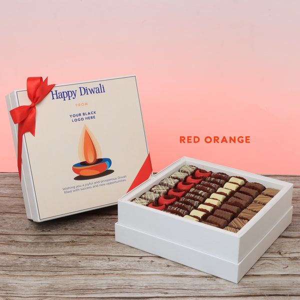 Set of 2 corporate customized diwali candle designed premium chocolate hard box