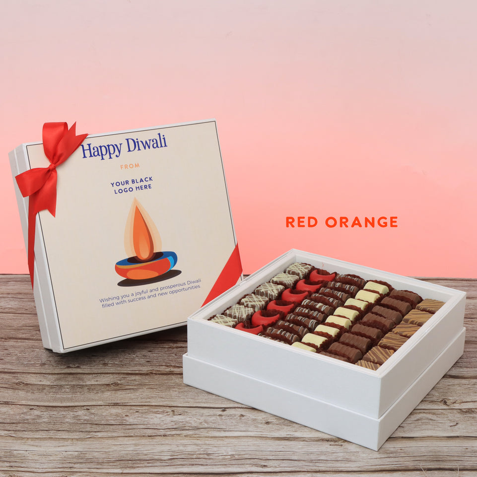 Set of 2 corporate customized diwali candle designed premium chocolate hard box