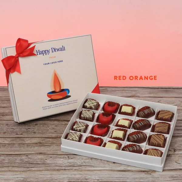 Set of 3 corporate customized diwali candle designed premium chocolate 20P hard box