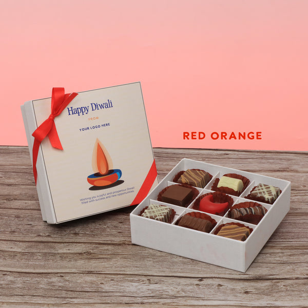 Set of 5 corporate customized diwali candle designed premium chocolate 9P hard box