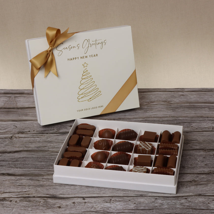 Season's greetings , Merry christmas & happy new year designed chocolate 20-piece hard box