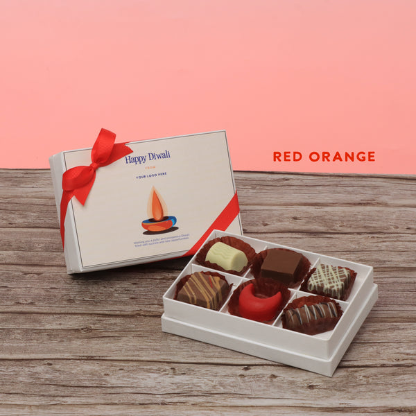 Set of 8 corporate customized diwali candle designed premium chocolate 6P hard box