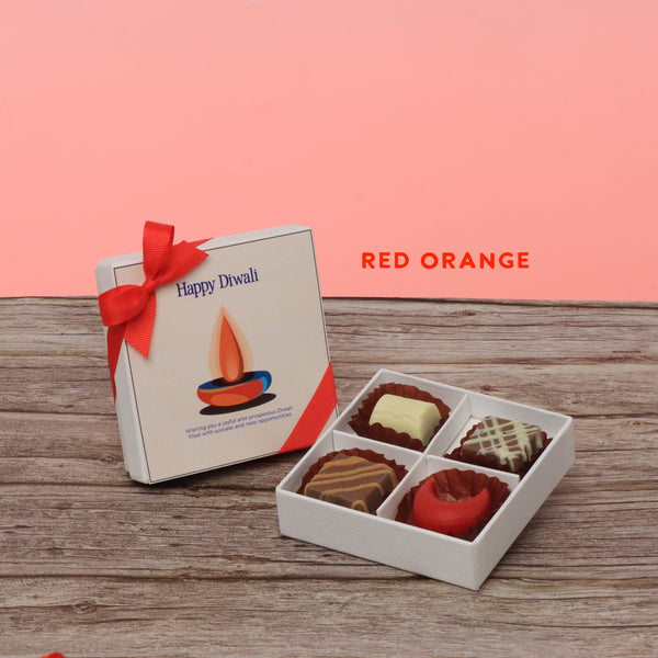 Set of 15 Happy diwali candle red designed premium chocolate 4P hard box