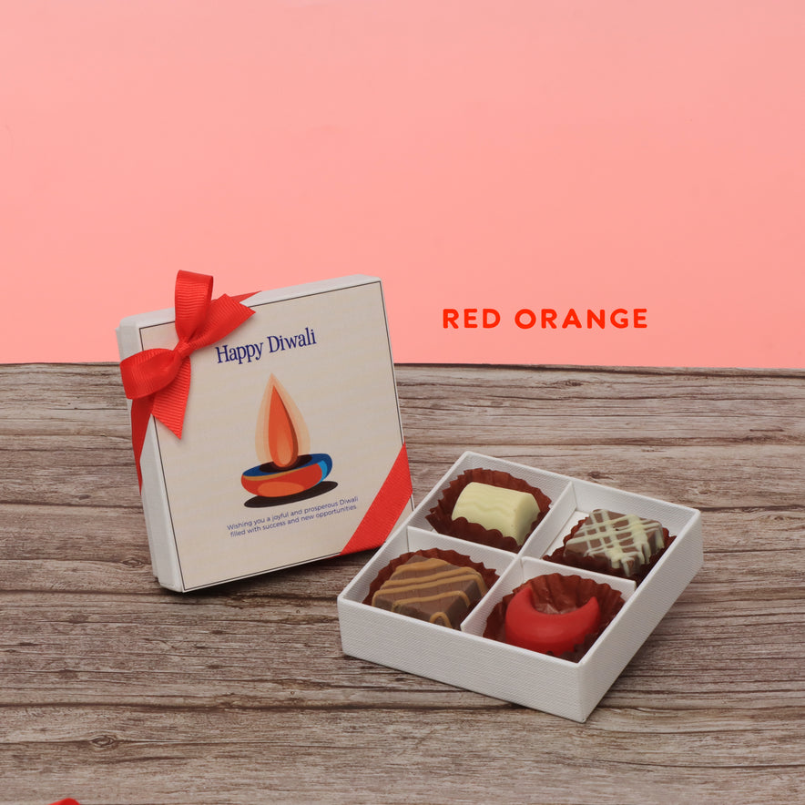 Set of 15 Happy diwali candle red designed premium chocolate 4P hard box