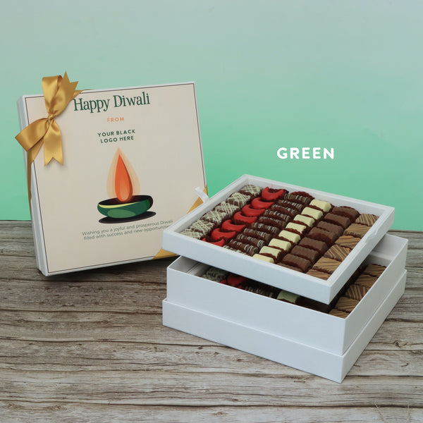 Corporate customized diwali candle designed premium chocolate 2-layer hard box
