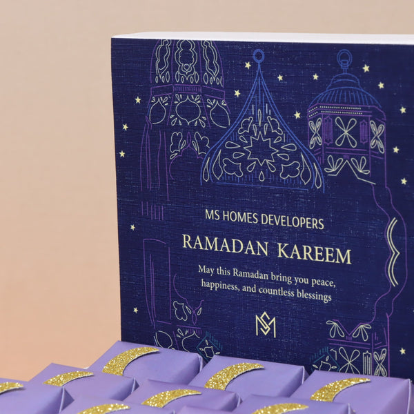 Corporate customized Ramadan kareem designed chocolate small hamper