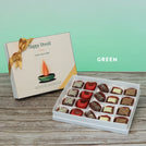 Set of 3 corporate customized diwali candle designed premium chocolate 20P hard box