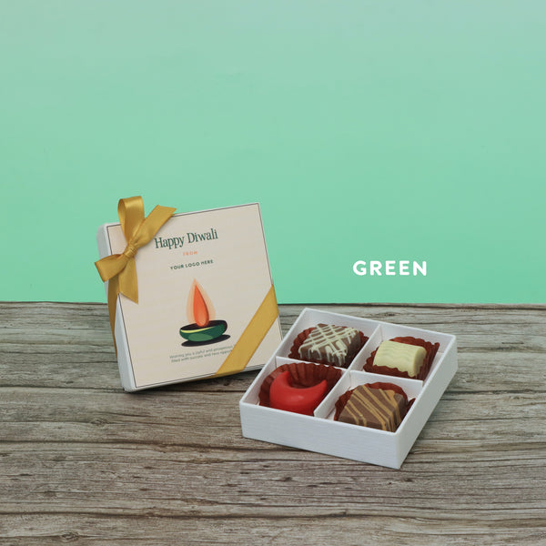 Set of 15 corporate customized diwali candle designed premium chocolate 4P hard box