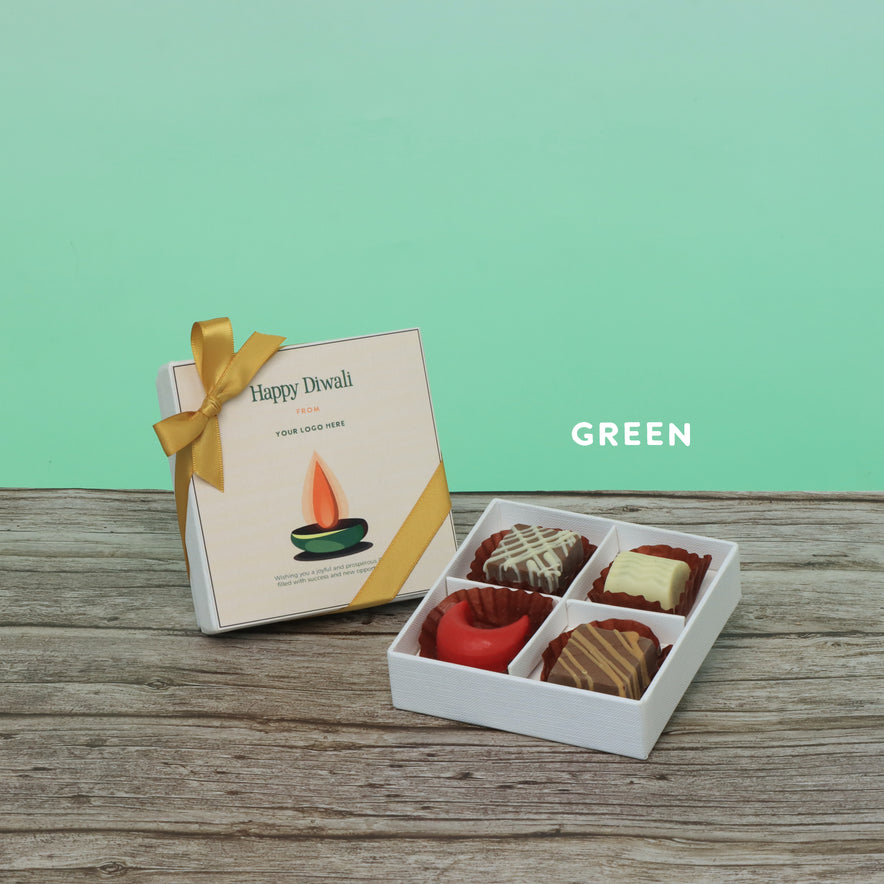 Set of 15 corporate customized diwali candle designed premium chocolate 4P hard box