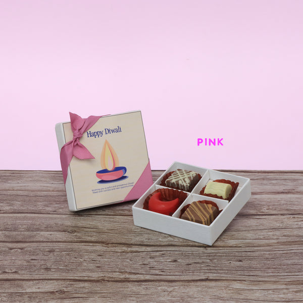 Set of 15 Happy diwali candle red designed premium chocolate 4P hard box