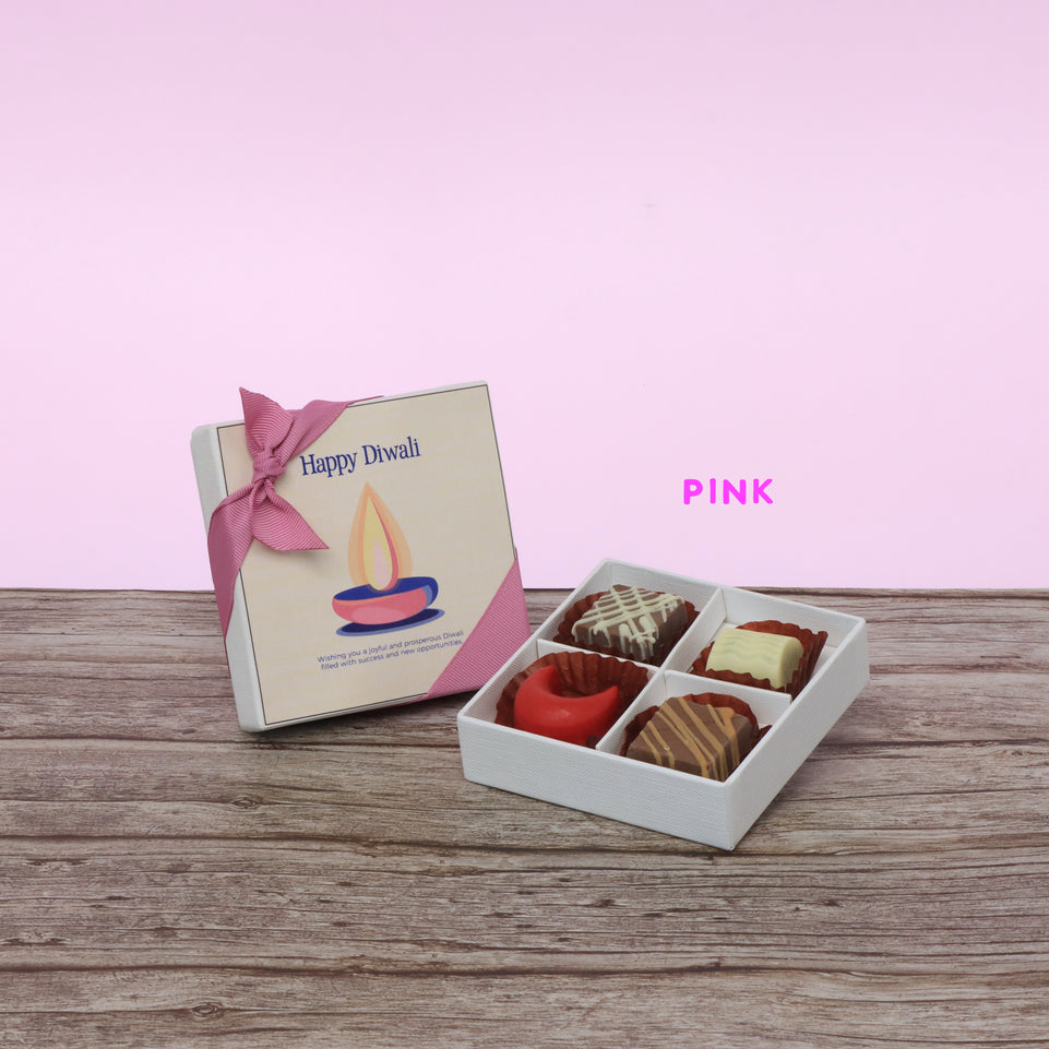Set of 15 Happy diwali candle red designed premium chocolate 4P hard box