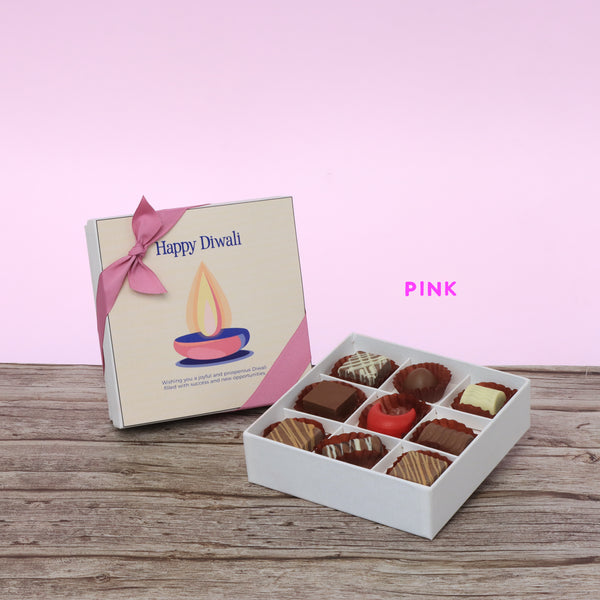 Happy Diwali candle designed premium chocolate 9P hard box