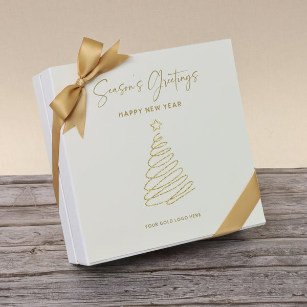 Season's greetings , Merry Christmas & happy new year designed premium chocolate hard box