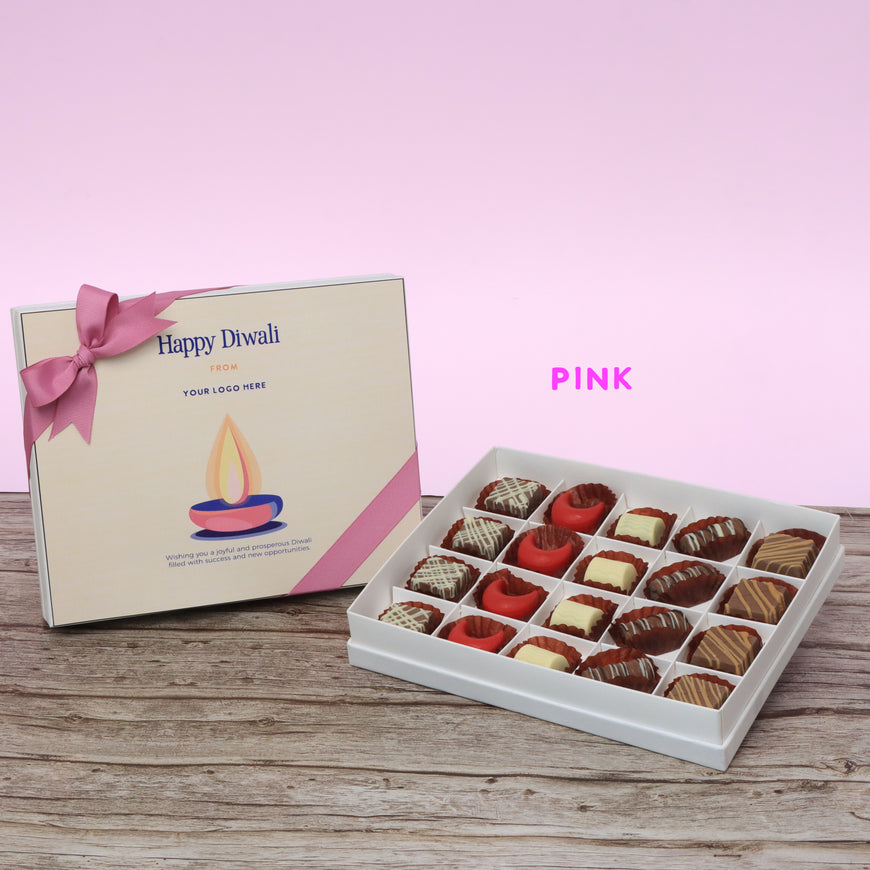 Set of 3 corporate customized diwali candle designed premium chocolate 20P hard box