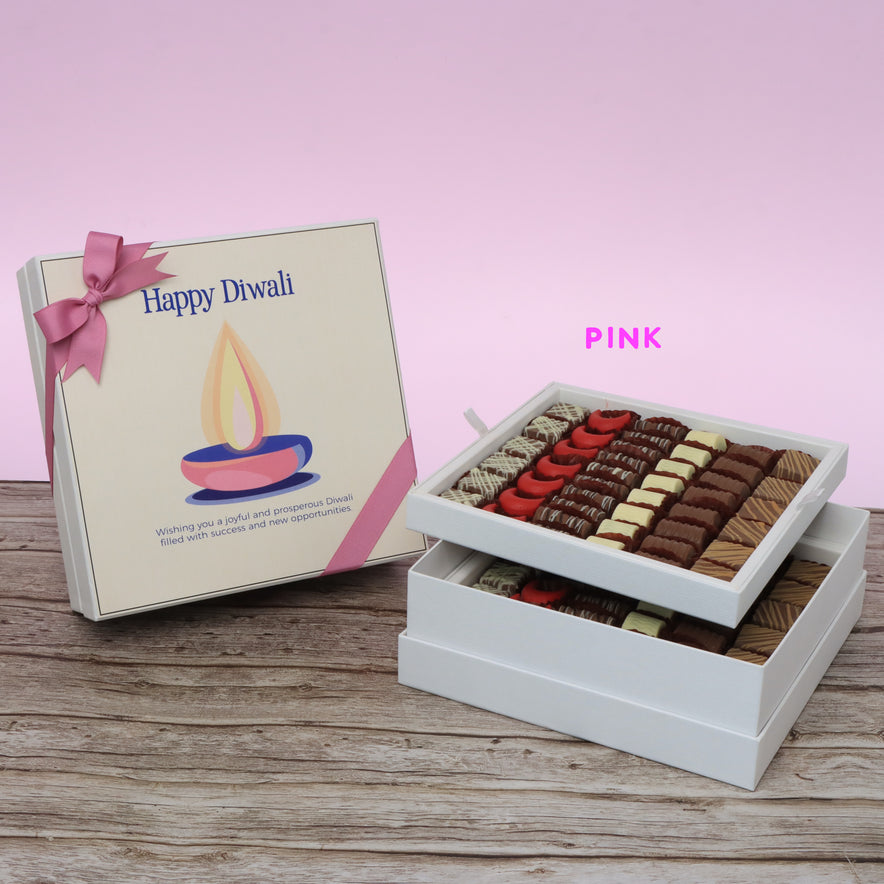 Happy diwali candle designed premium chocolate 2-layer hard box