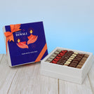 Set of 2 corporate customized happy diwali holding hands candle designed premium chocolate hard box