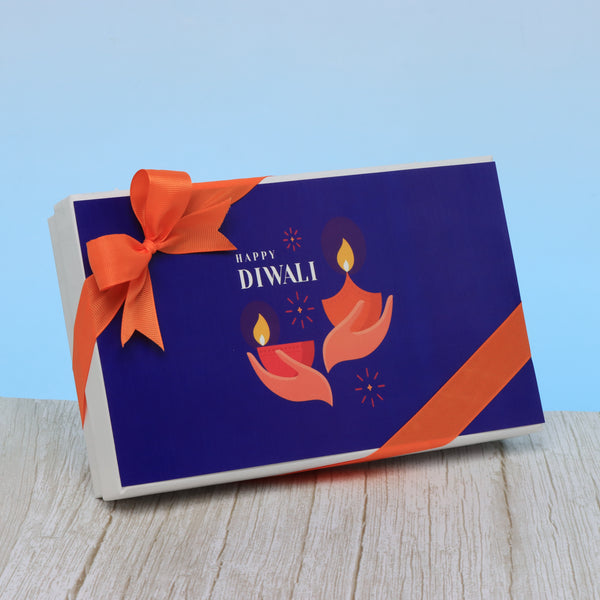 Happy diwali holding hands candle designed premium chocolate 15P hard box