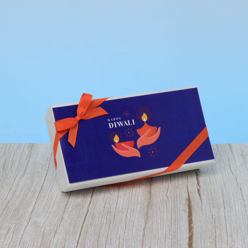 Set of 6 Happy diwali holding hands candle designed premium chocolate 8P hard box