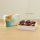 Set of 8 Ramadan Eid Mubarak designed premium nut stuffed dates 6P hard box giveaway