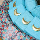 Ramadan eid decorated chocolate & sweets round leather tray