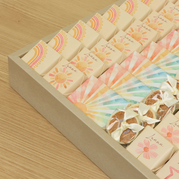 Baby girl sunshine theme design premium chocolate large leather tray