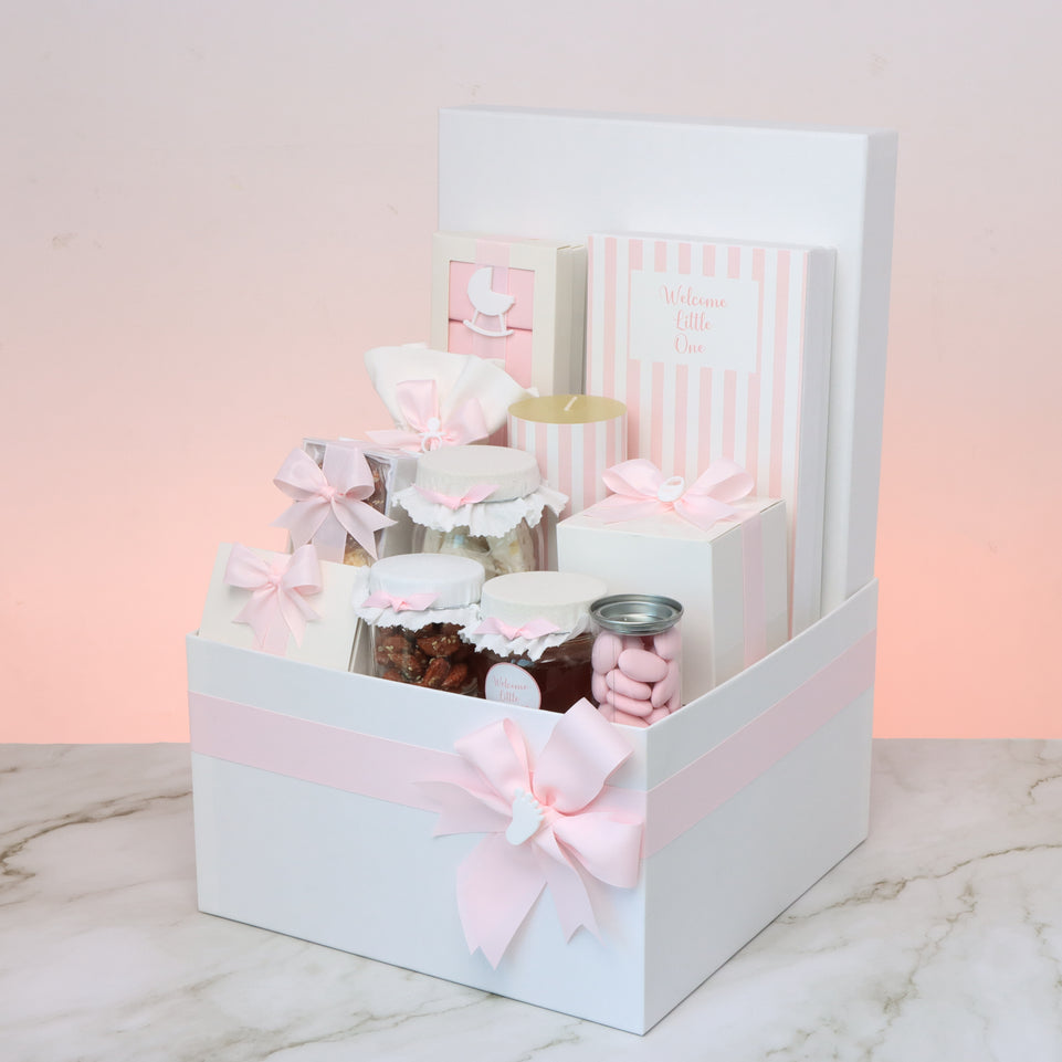 Baby girl decorated chocolate & sweets extra large hamper