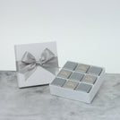 Happy anniversary classic silver designed 9P premium chocolate hard box