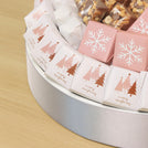 Christmas tree & snow flakes premium chocolate round leather tray