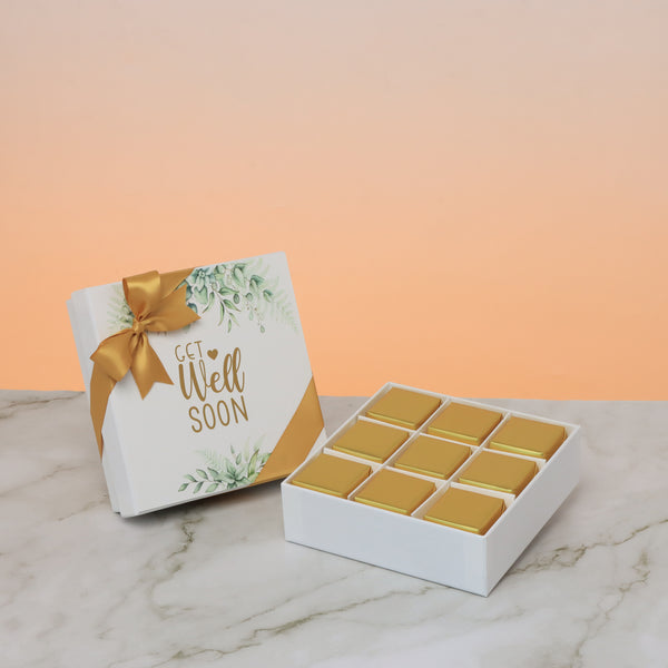 Get well soon eucalyptus designed 9-piece chocolate hard box