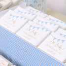 Custom Baby Boy Hot Air Balloon-themed Chocolate Display with Personalized Name & Decorations (Table Excluded)