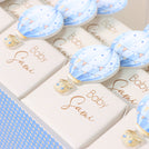 Custom Baby Boy Hot Air Balloon-themed Chocolate Display with Personalized Name & Decorations (Table Excluded)