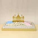 Eid mubarak acrylic mosque decorated chocolate large leather tray