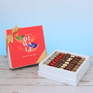 Set of 2 corporate customized happy diwali holding hands candle designed premium chocolate hard box