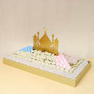 Eid mubarak acrylic mosque decorated chocolate large leather tray