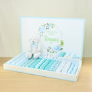 Baby Boy personalized premium chocolate large leather tray with acrylic backdrop