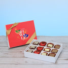 Happy diwali holding hands candle designed premium chocolate 12P hard box