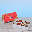 Set of 6 corporate customized happy diwali holding hands candle designed premium chocolate 8p hard box