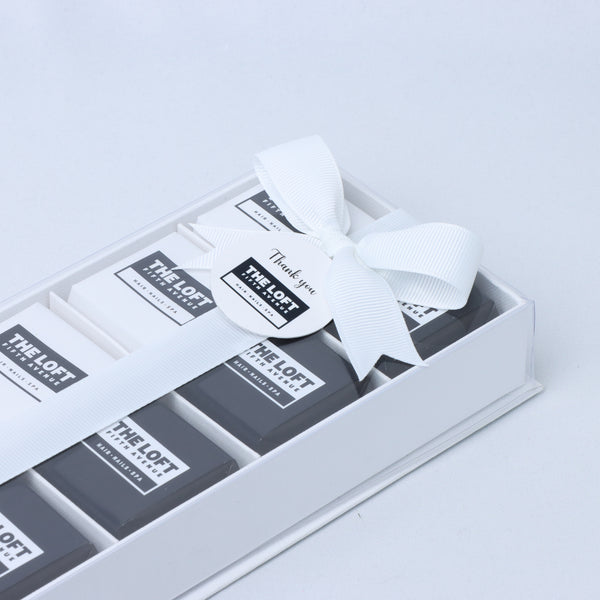 Set of 5 Branded corporate chocolate top view box