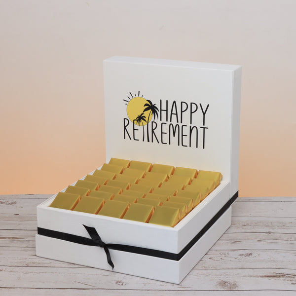 "Happy retirement" designed premium chocolate large hamper