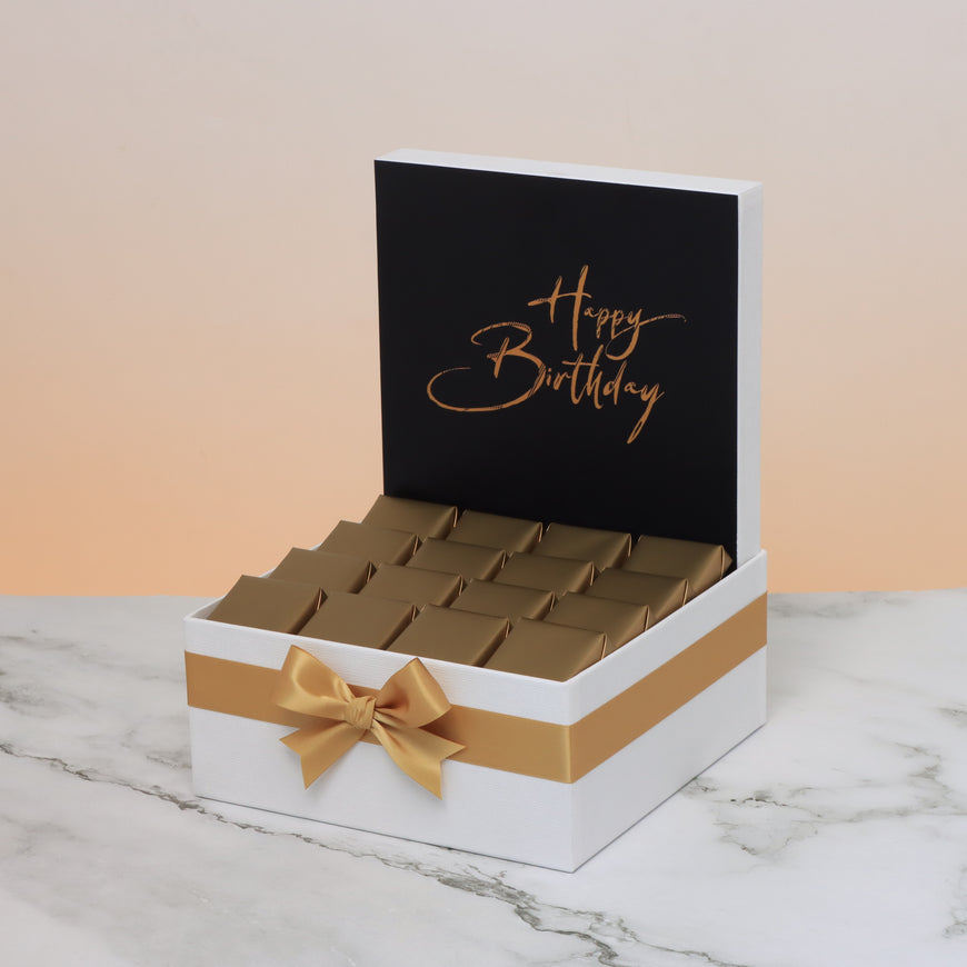 "Happy birthday" text designed chocolate medium hamper